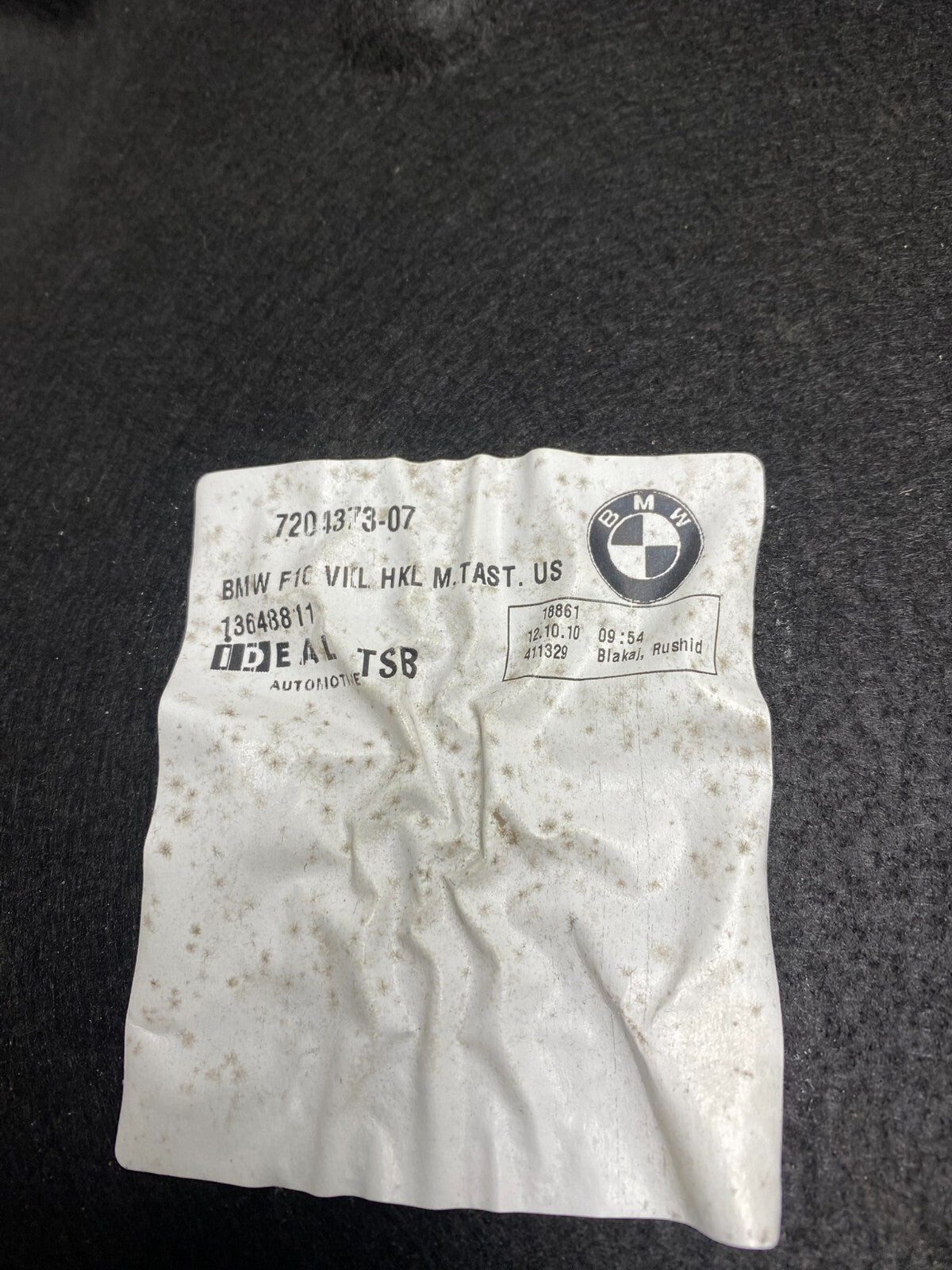 2011-2013 BMW F10 5-Series Cargo Carpet Liner Interior Cover Panel OEM J8341 DG6