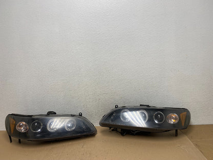 1998-2002 Honda Accord Black Left+Right Set Side LED Black Headlights AE7257 DW0