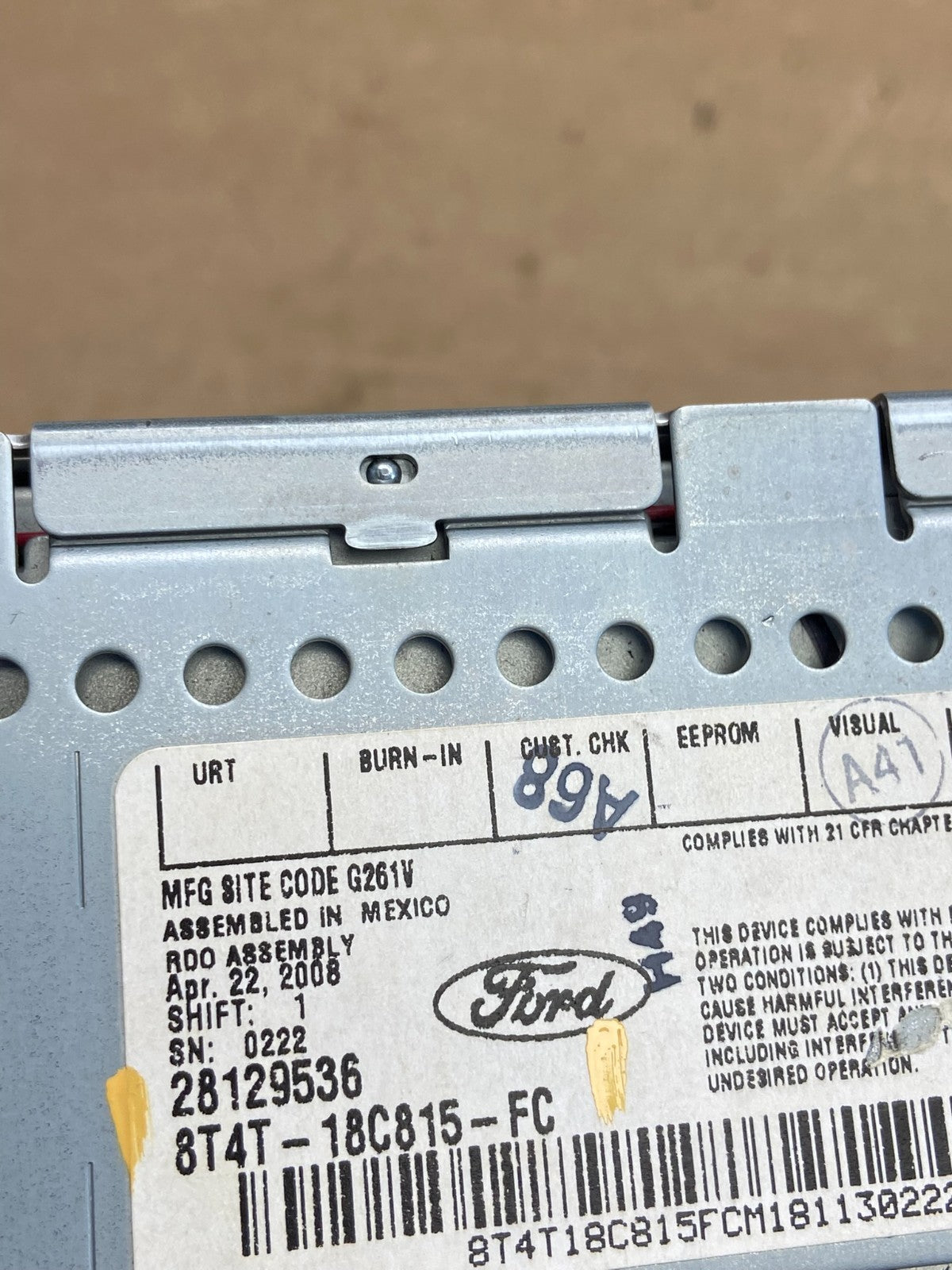 2008 2009 Ford Edge AM FM Radio Stereo Receiver CD Player ah3611 DG6