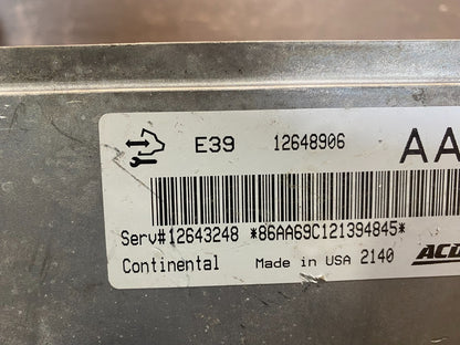 2012 Chevrolet Equinox Ecu Engine Control Module Unit Ecm 12648906 AC2588 DW2