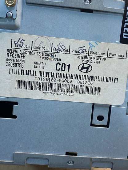 2007 to 2009 Hyundai Santa Fe AM/FM Radio CD Player AE7729 DW6