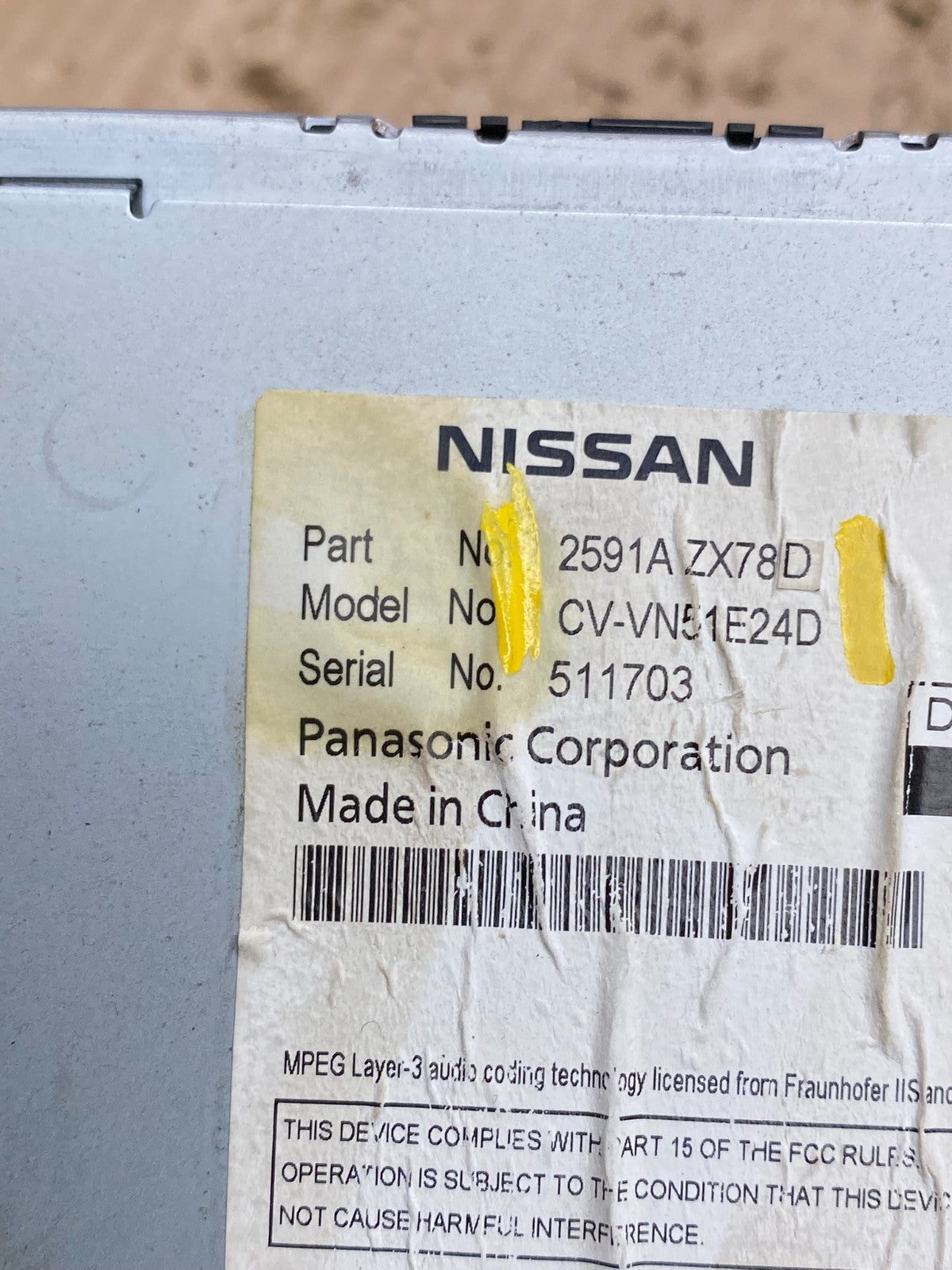 2010 to 2014 Nissan Maxima Radio Stereo Audio CD Player Receiver v1694 DG5