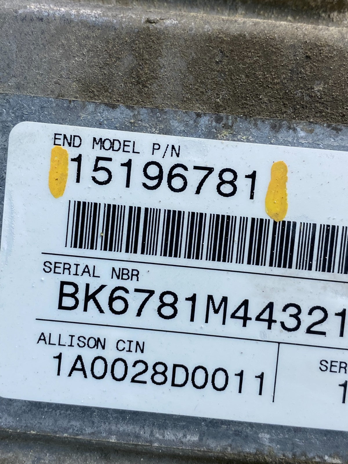 2001-2005 Chev Silverado Sierra Allison Transmission Control Module AE0062 DG2