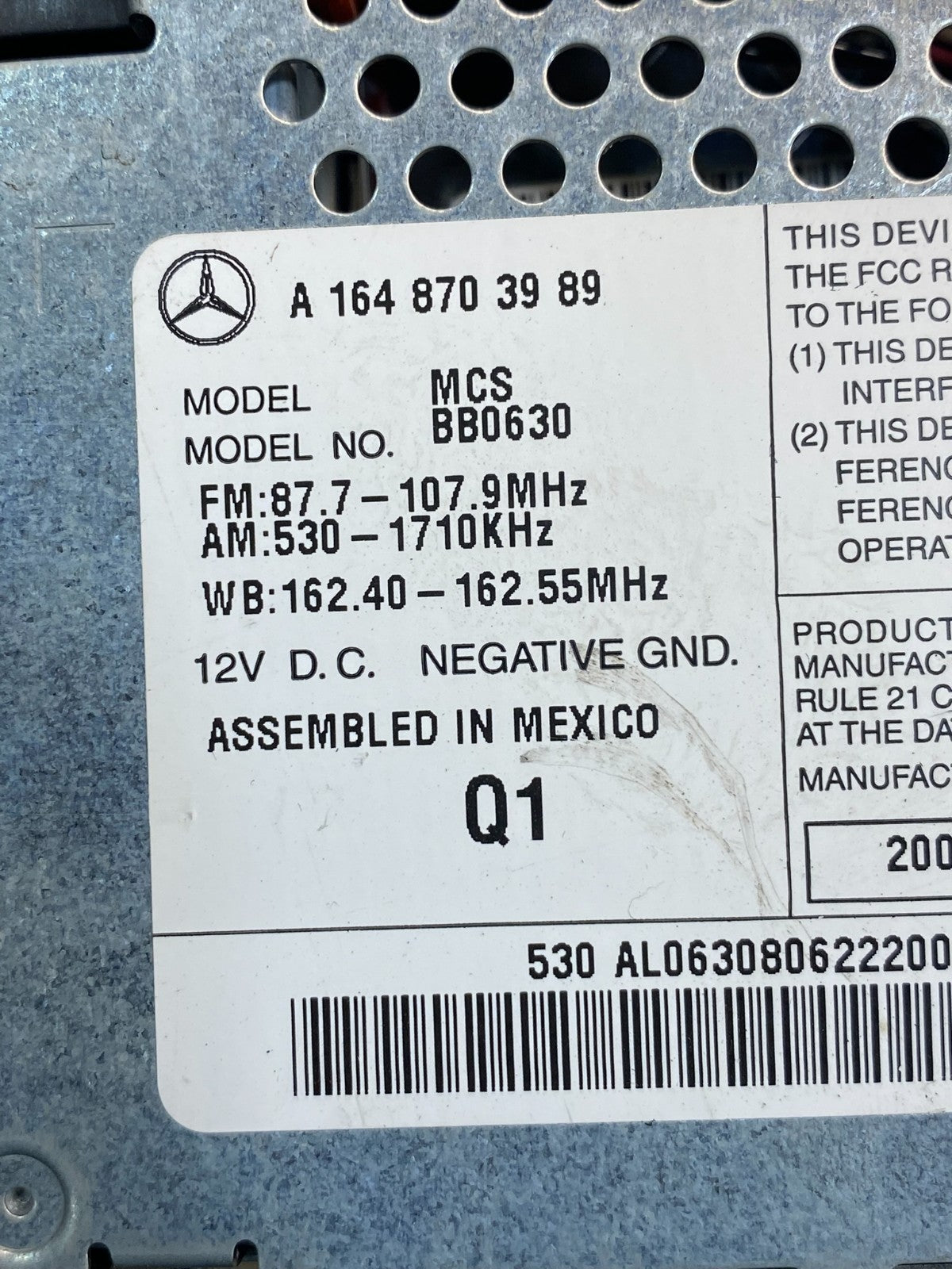 2006 2007 2008 Mercedes ML350 GL450 Radio Navigation Screen Display AG1953 DG6