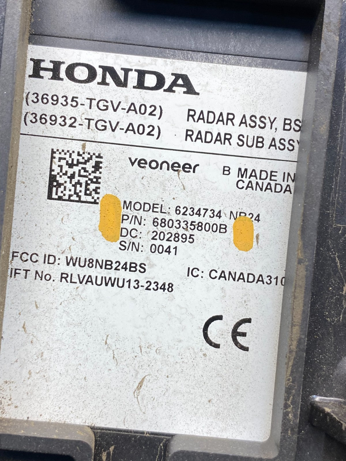 2021 - 2025 Acura TLX Left Driver LH Blind Spot Sensor Radar Module AE0128 DG3