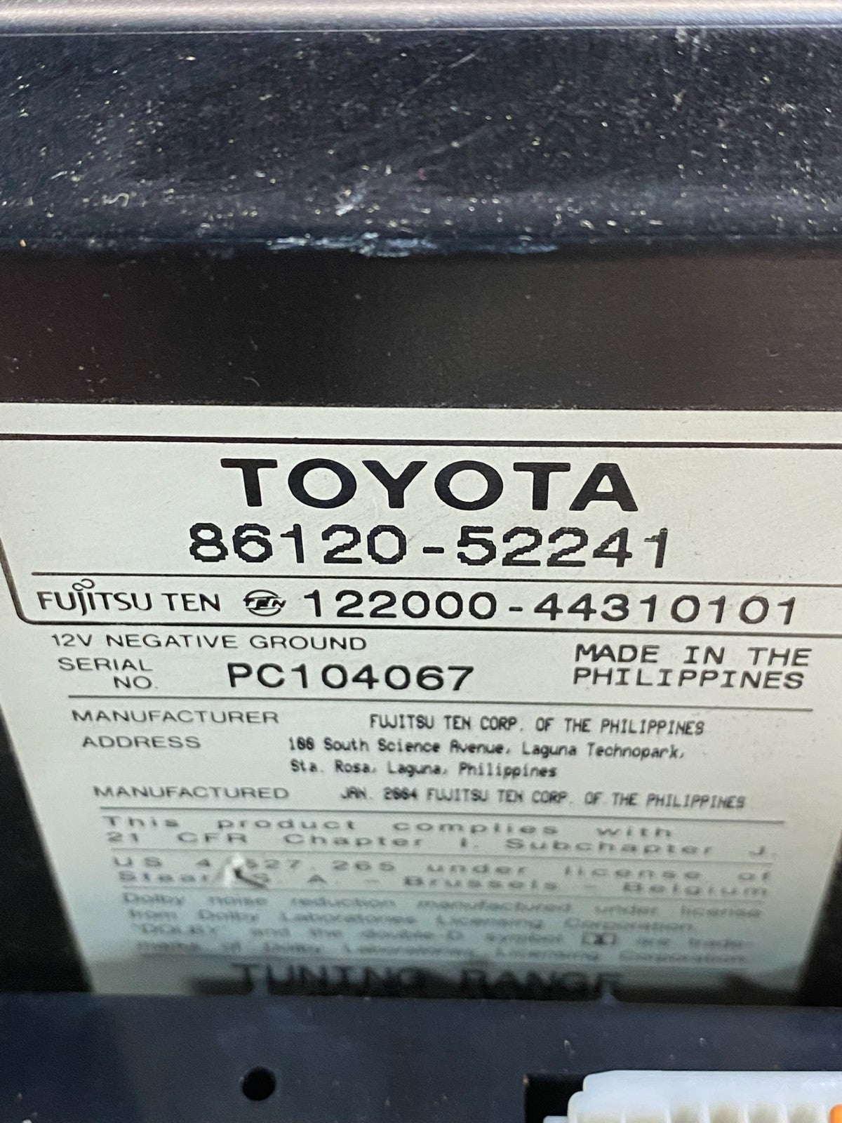 2003 - 2005 Toyota Rav4 Am Fm Cd Player Radio Receiver AI5059 DW6