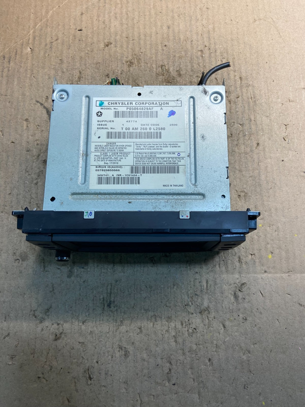 2011 2014 Jeep Dodge Chrysler Screen Display CD Player Satellite Radio Z0799 DG3