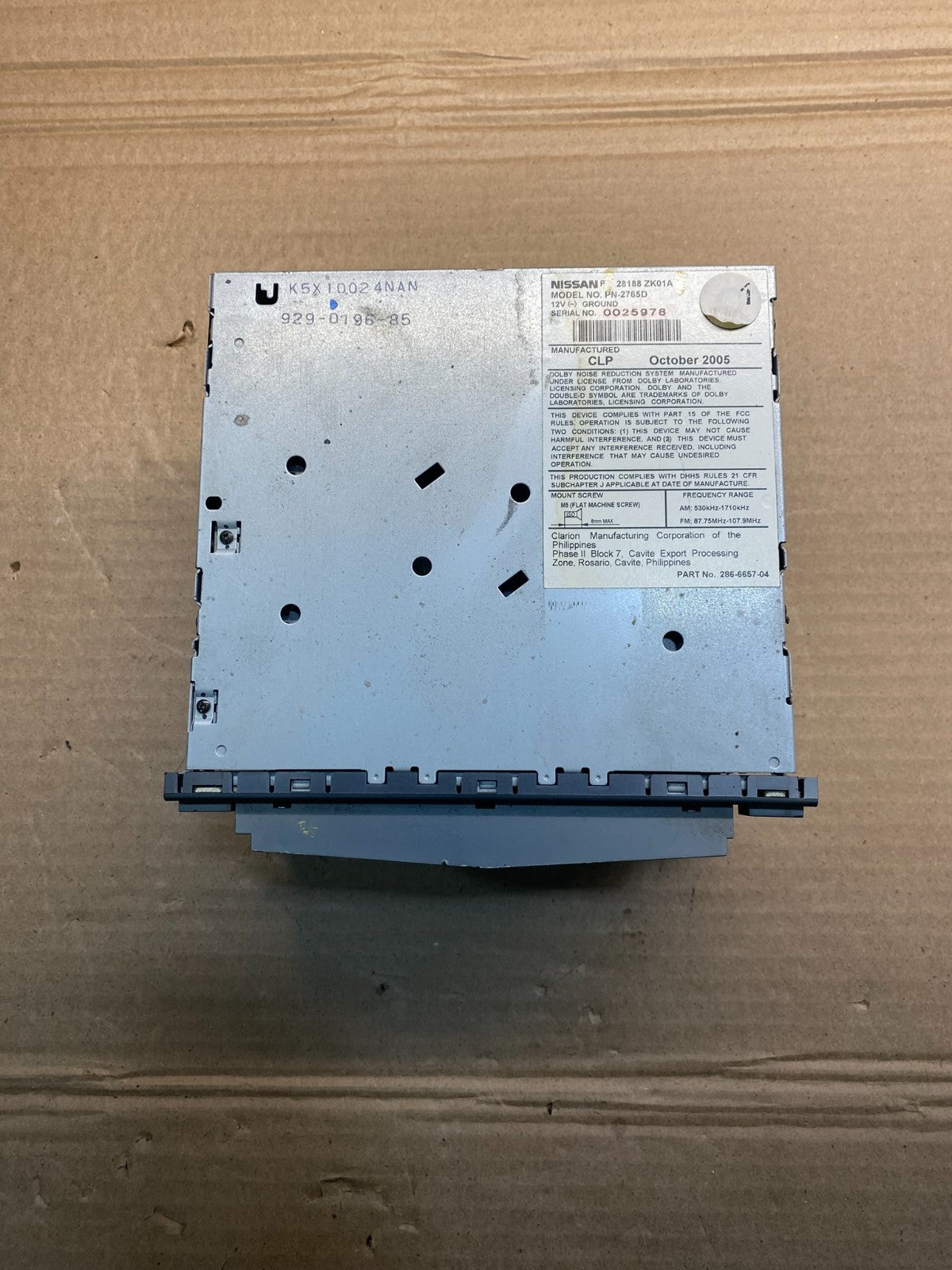 2006 Nissan Maxima Receiver Cassette 6CD Changer Bose 28188 ZK01A aa3247 DG3