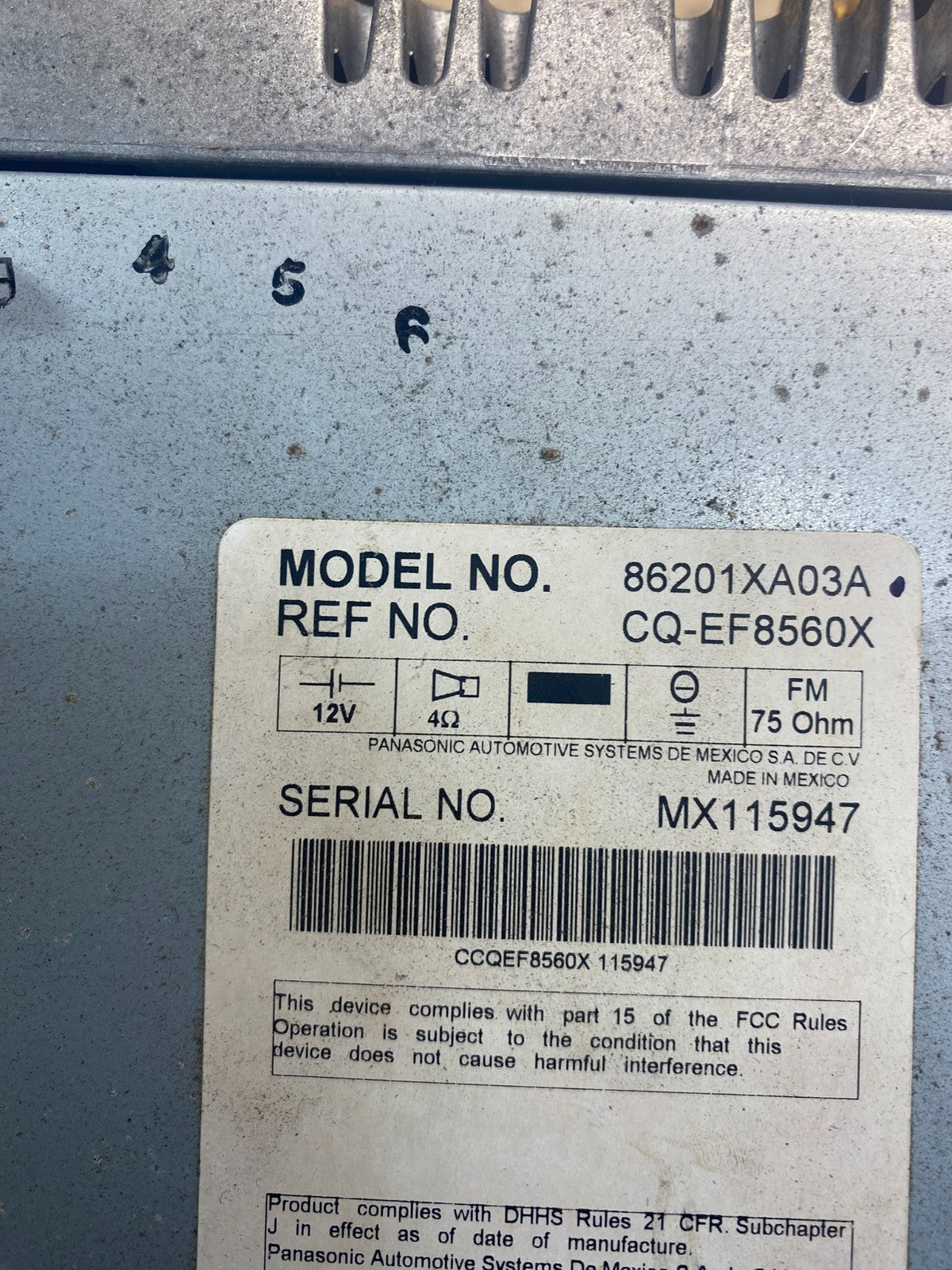2006 Subaru Tribeca CD Player Radio Receiver Control ac8956 DG6