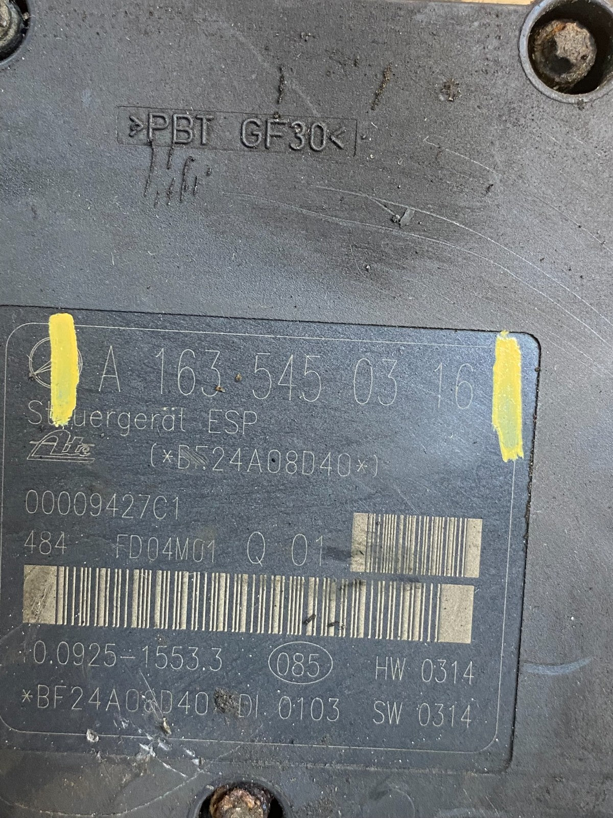 2002 to 2005 Mercedes ML-Class ML320 ABS Control Module A1635450316 ah3193 DG6