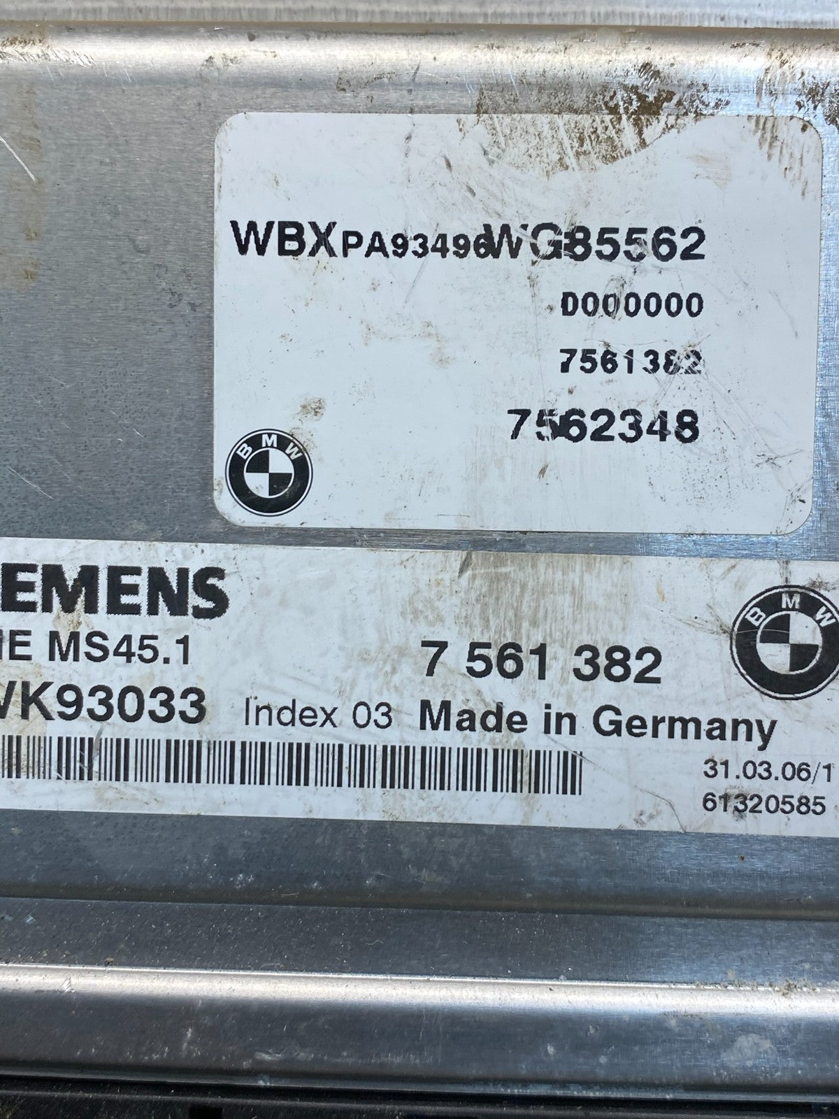 2003 2006 Bmw X3 ECU ECM Engine Control Module Computer 7561382 ah3132 DG2