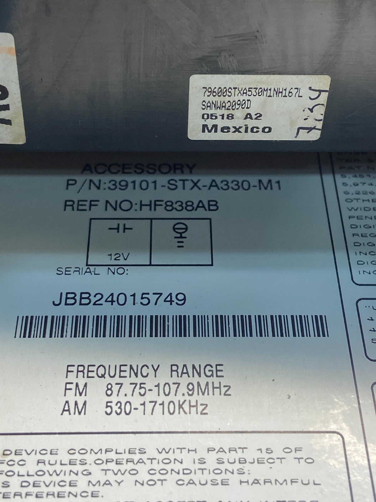 2007 to 2009 Acura Mdx Radio Stereo 6 CD Player Climate Control Pan OE AE4559 DG6