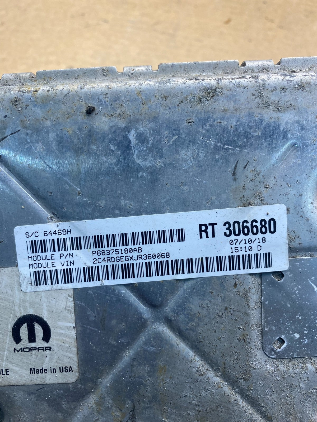 2016 2020 Dodge Caravan Engine Control Unit ECU ECM Module AH4935 DG2