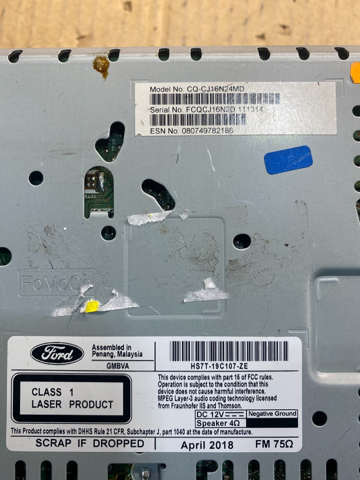 2017 2018 2019 Ford Fusion Radio Audio Receiver AM FM CD MP3 ab4323 DG6