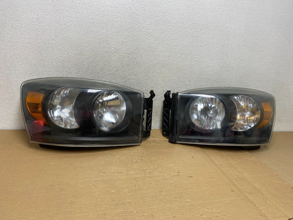 2006 to 2008 Dodge Ram Left+Right Side Set Halogen Headlights AG8919 DW0