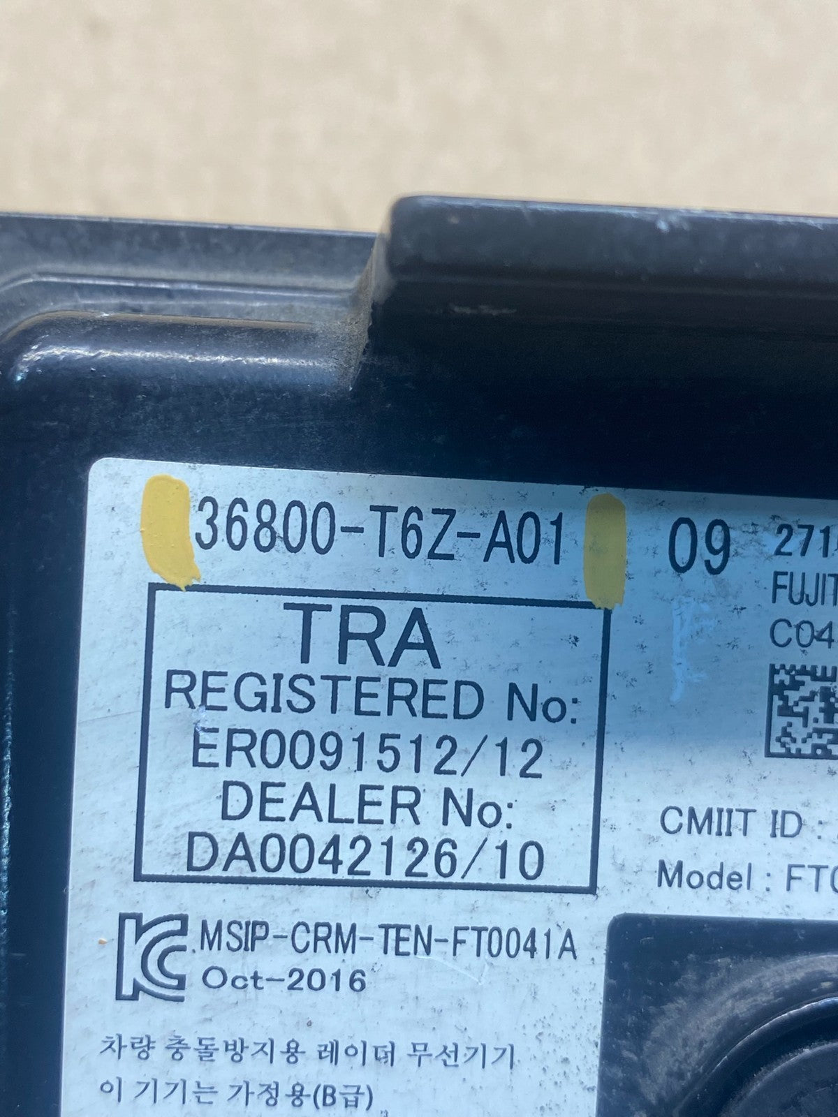 2017 - 2019 Honda Ridgeline Radar Distance Cruise Control Sensor AC9014 DG2