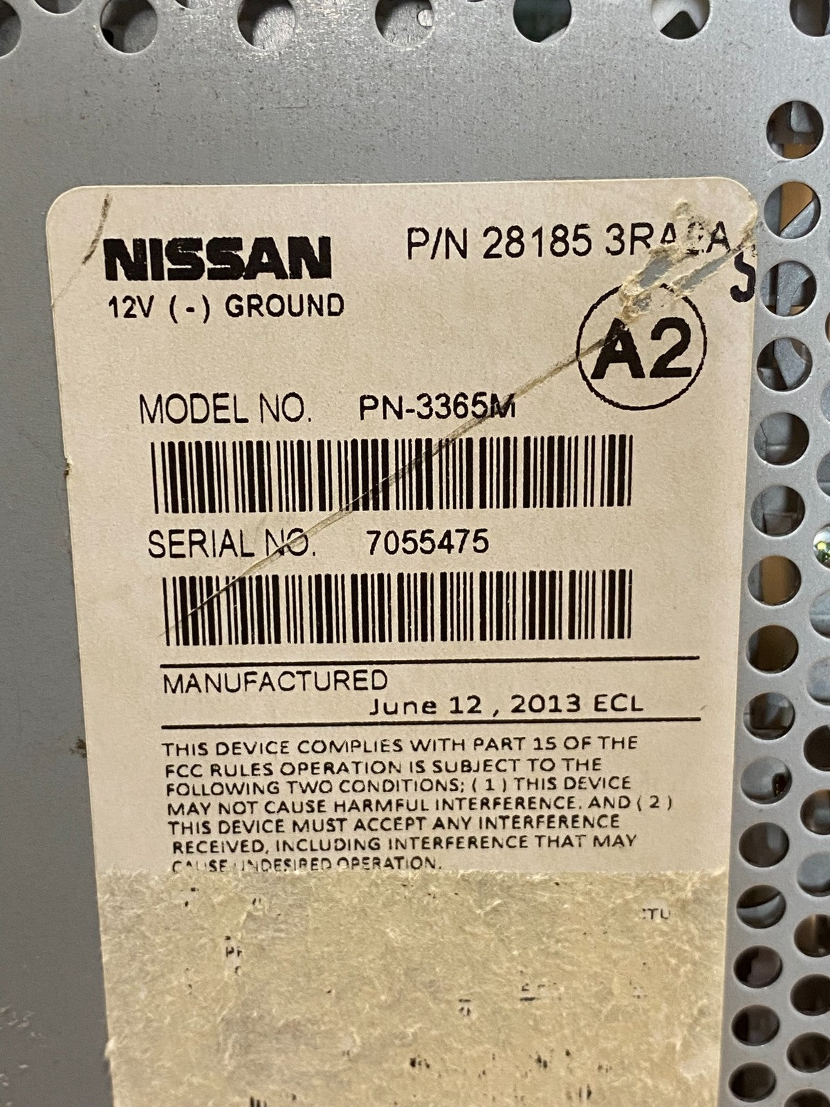 2013 to 2014 Nissan Sentra Radio CD Player AM/FM 281853RA2A AG5998 DG6