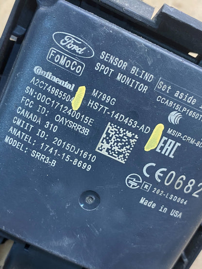 2017-2020 Ford Fusion Right Rear Blind Spot Object Warning Sensor ah7476 DG2