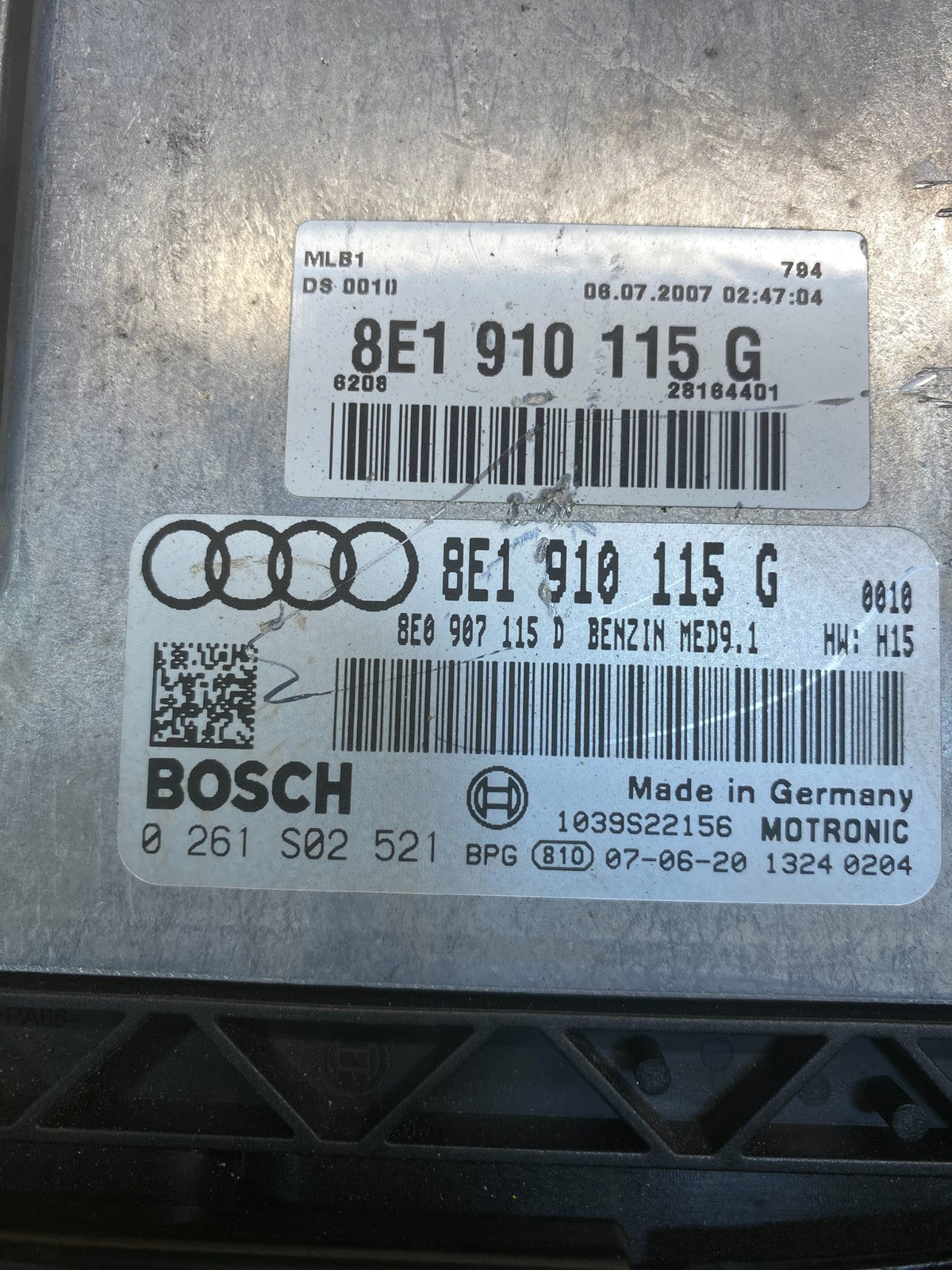 2008 2009 Audi A4 2.0L Engine Computer Ecu Pcm Ecm 8E1910115G OEM ac0693 DG2