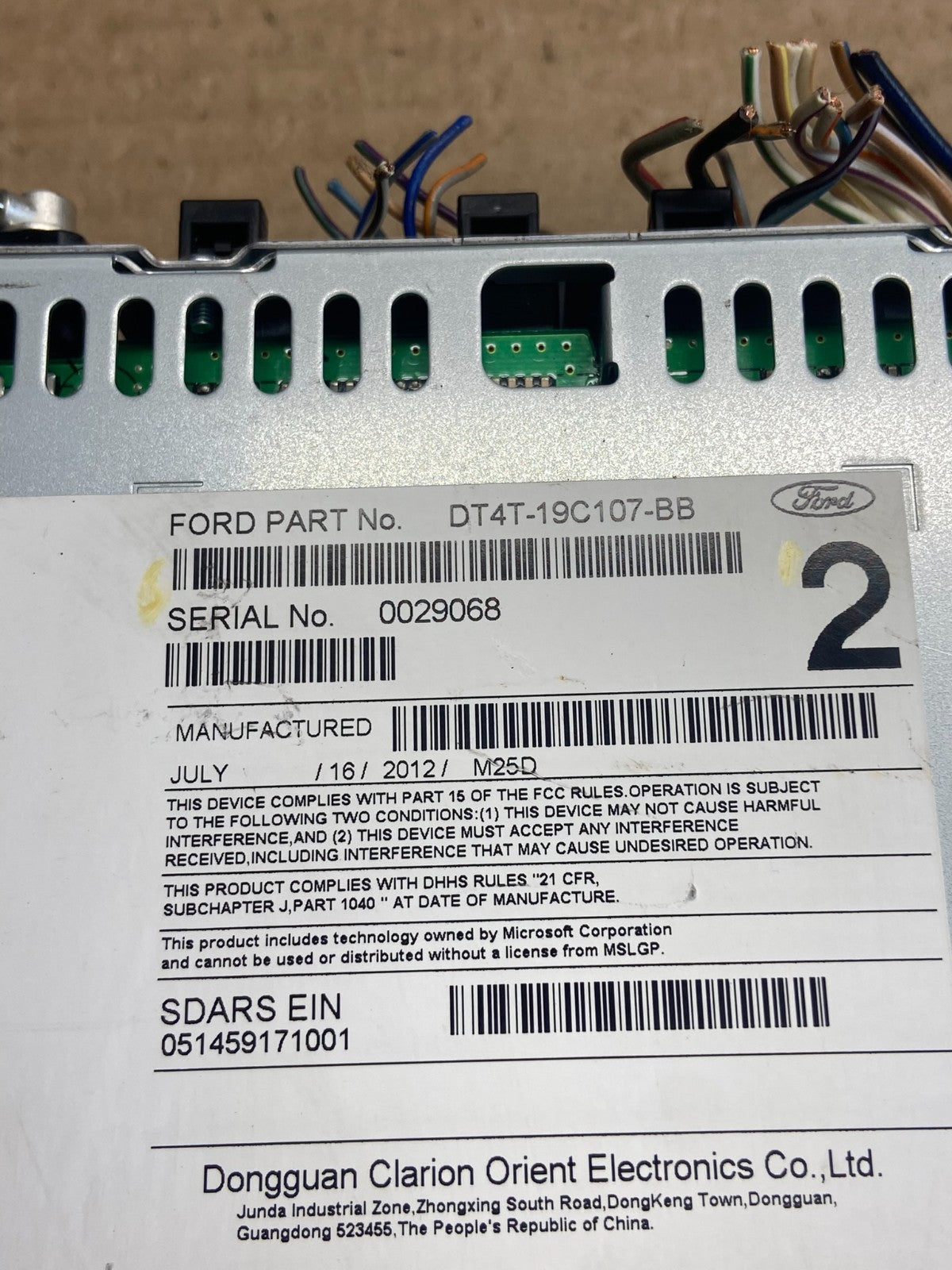 2013 to 2014 Ford Edge AM/FM Radio Reciever AH5416 DG4
