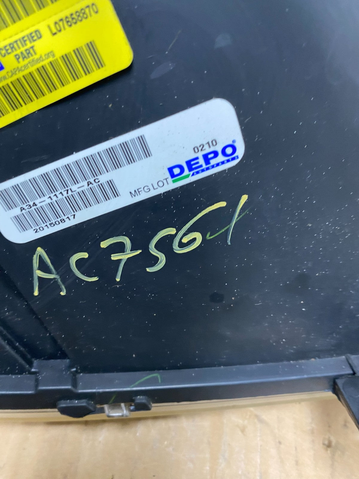 2008 to 2010 Dodge Caravan Left Driver Lh Halogen Headlight DEPO AC7561 DW7