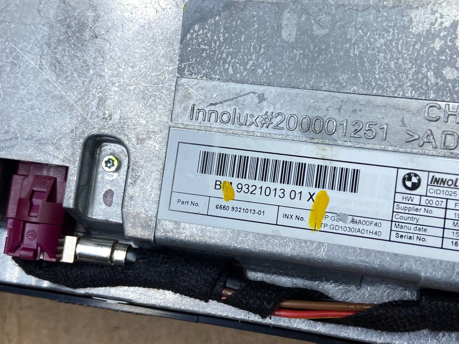 2013-2015 BMW F01 740i 750i Central Information Display Monitor Screen w6563 DG6