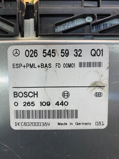 2000 - 2002 Mercedes E E430 ABS ESP Control Module 0265455932 AB3694 DG2
