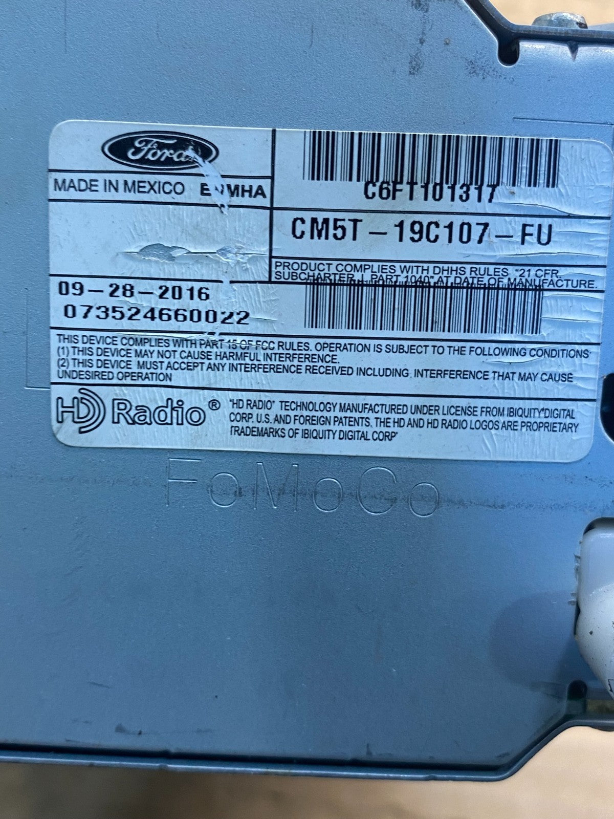 2013 - 2016 Ford C-Max Single CD Player Media AM FM Radio Receiver AF3978 DW6