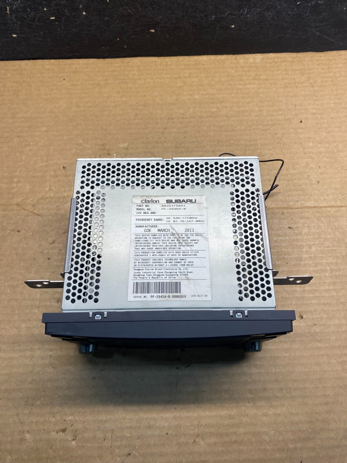 2008 - 2013 Subaru Impreza Radio AM/FM CD Player AF7820 DG3