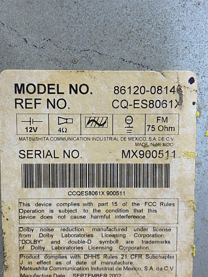 1999 to 2002 Toyota Sienna AM FM Casette Radio Receiver AH4977 DG6