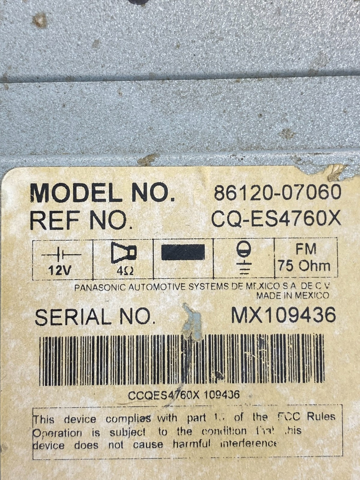 2008 2009 2010 Toyota Avalon AM FM CD Mp3 Radio Receiver ae7910 DG6