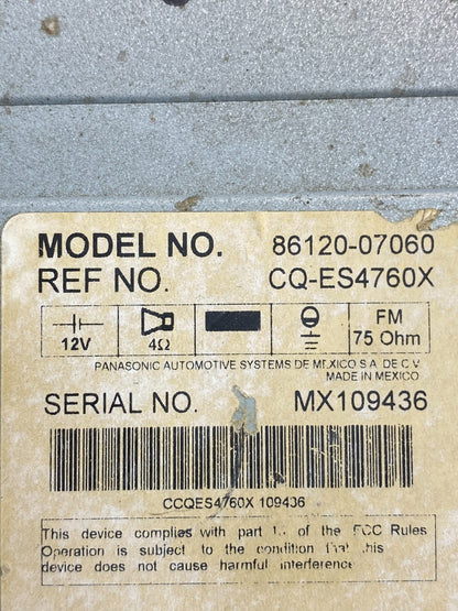 2008 2009 2010 Toyota Avalon AM FM CD Mp3 Radio Receiver ae7910 DG6
