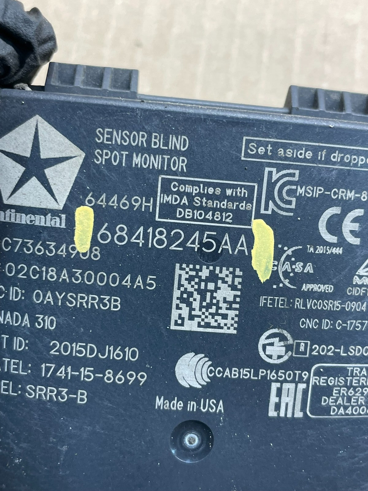 2016 - 2020 Jeep Grand Cherokee Blind Spot Radar Warning Sensor ai5201 DG2