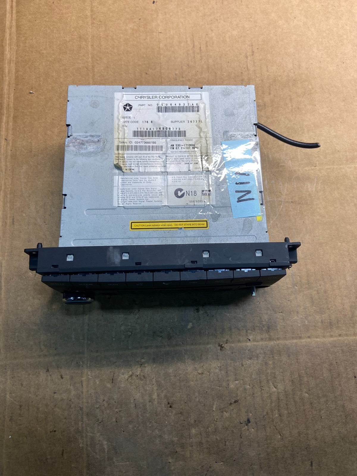 2007-2012 Chrysler Dodge Jeep Ram Radio CD MP3 AUX Receiver y4044 DG1