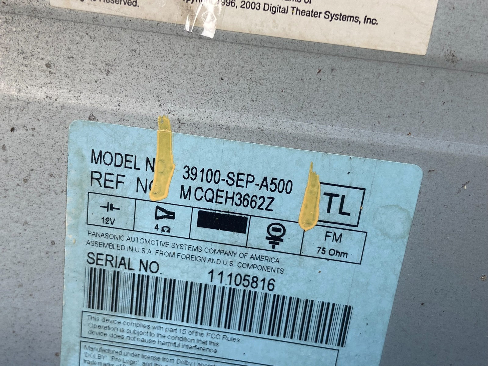 2007 2008 Acura TL Infomation Radio Climate Control ab9321 DG5