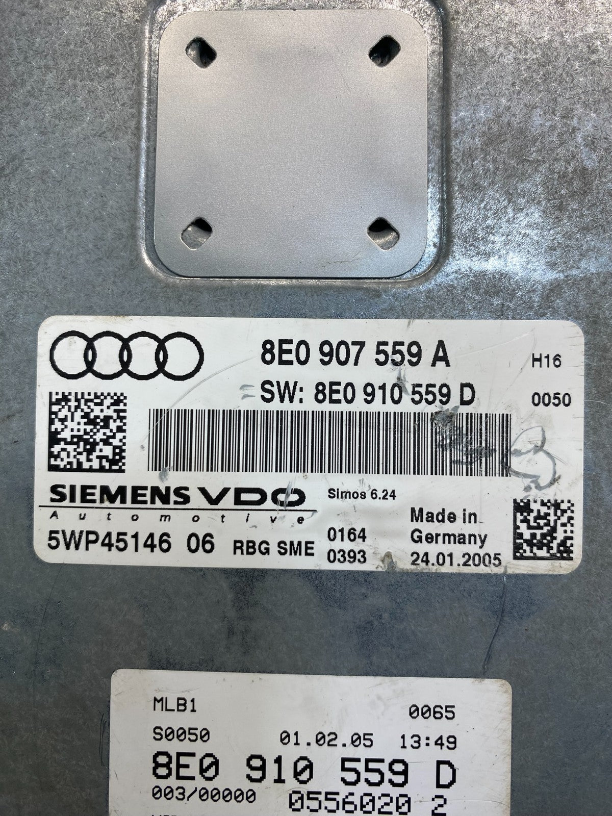 2006 2007 2008 Audi A4 2.0L Engine Computer Ecu Pcm Ecm 8E0907559A aa5793 DG2