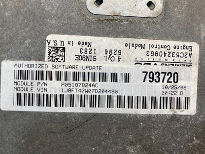 2007 2010 Jeep Compass Patriot 2.4L PCM ECM ECU Engine Computer Module AA7487 DG2