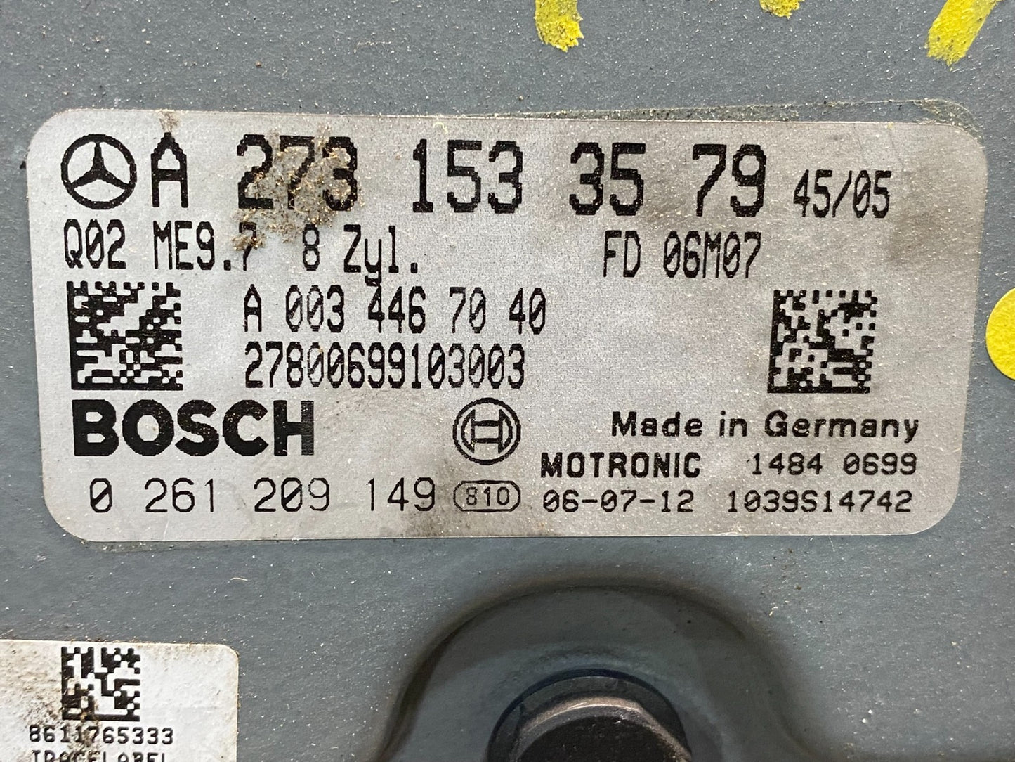 2007 - 2011 Mercedes CL550 S550 ECU ECM Engine Control Module Unit ae0032 DG2