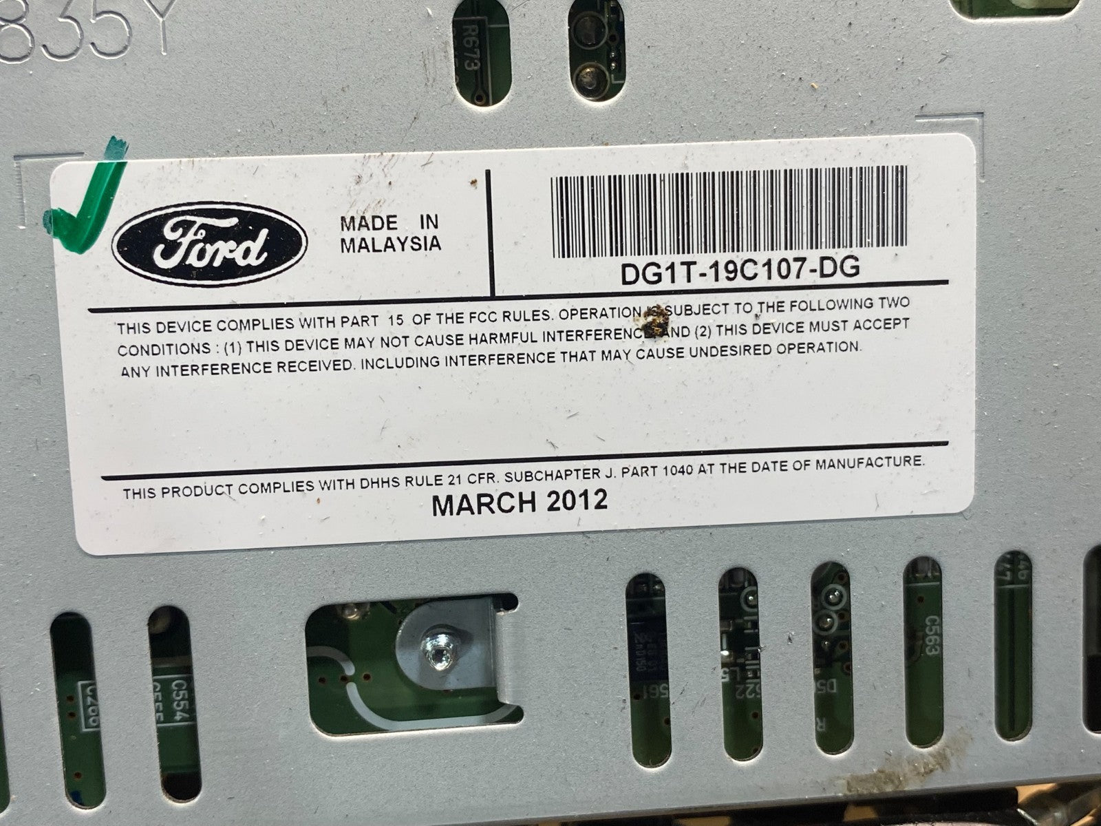 2016 2017 Ford Taurus Radio Stereo CD Player Receiver AM FM Audio AG9512 DG6