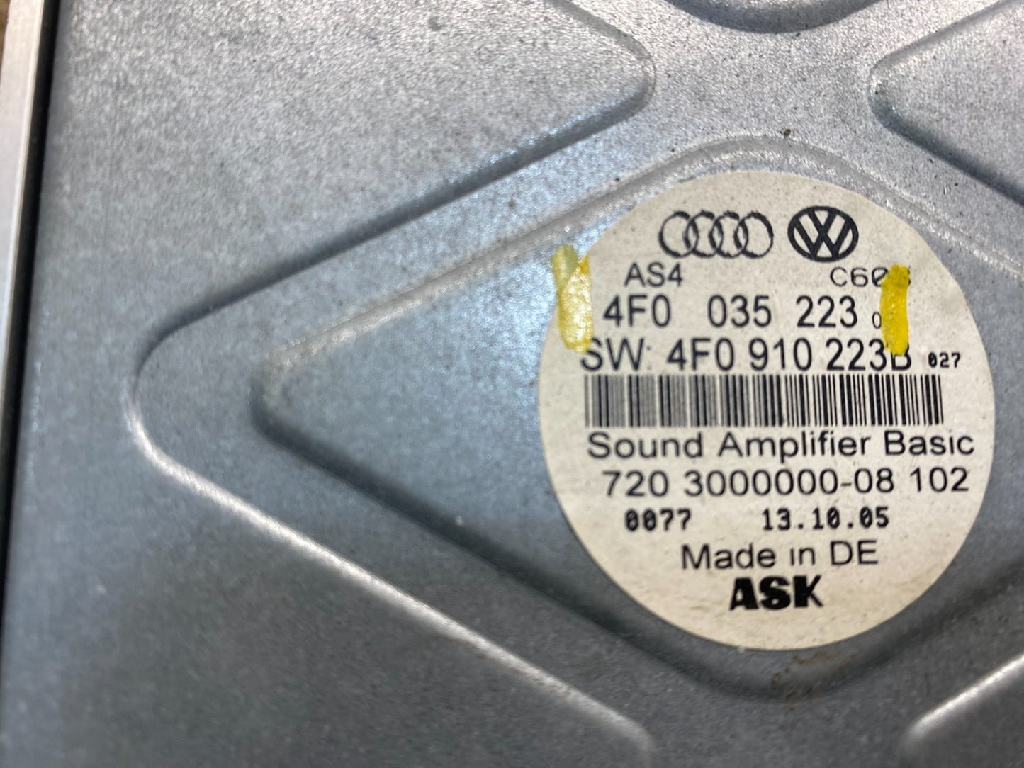 2004-2011 Audi A6 C6 4F Audio System Sound Amplifier OEM 4F0035223 y1389 DG5