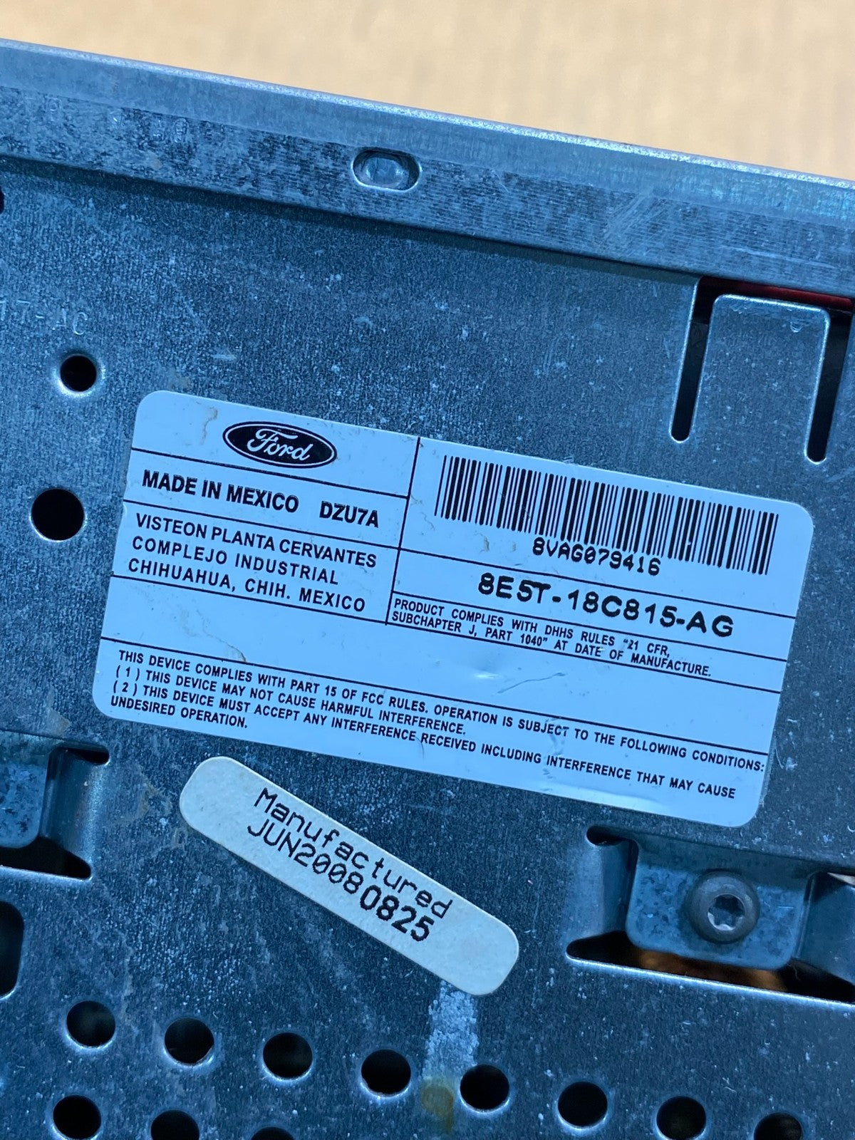 2008 2009 Ford Fusion Milan Radio Climate Control A/C Control AI9687 DG6