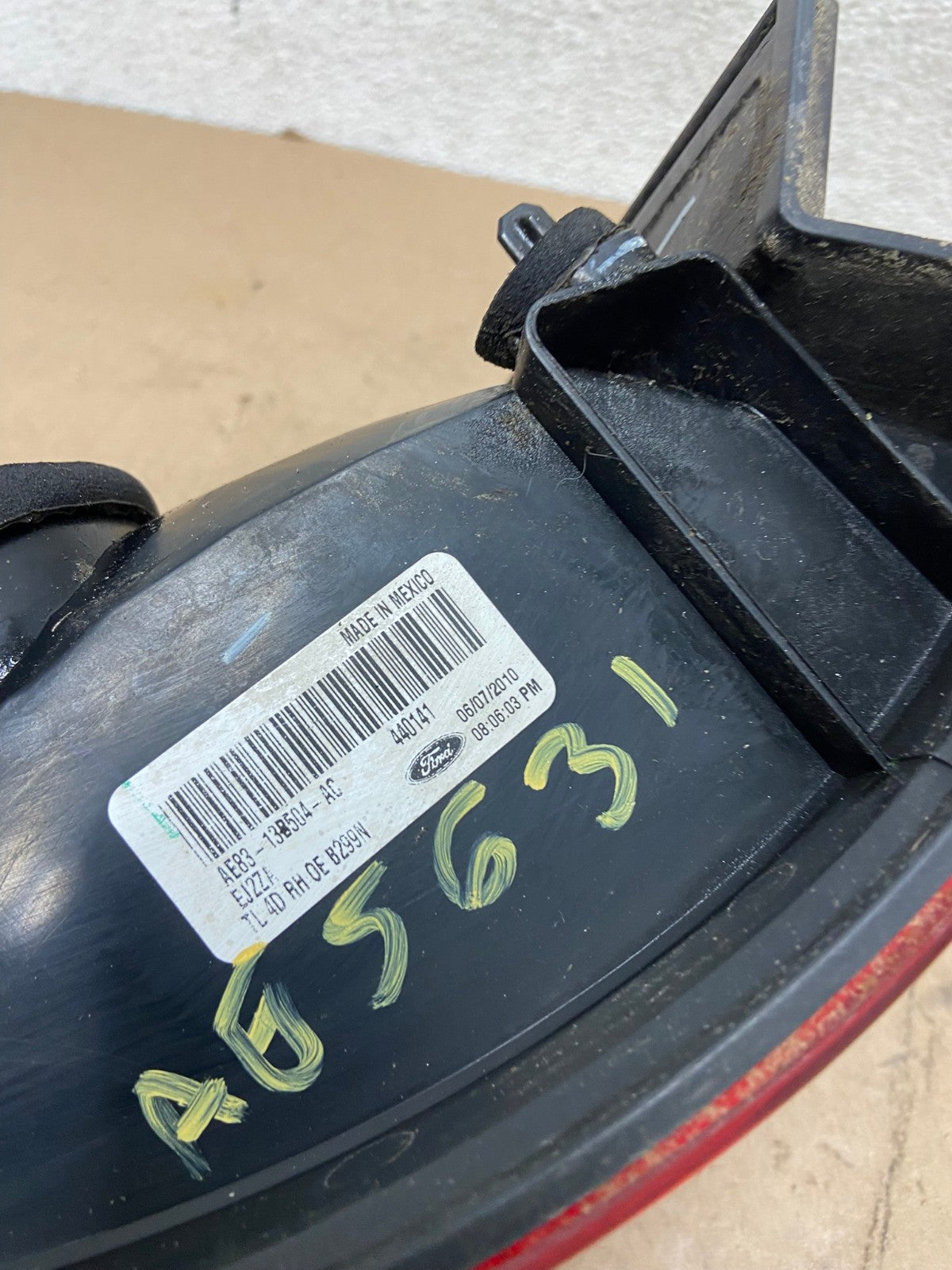 2011-2013 Ford Fiesta Sedan Right Passenger RH Side Tail Light AG5631 LK6