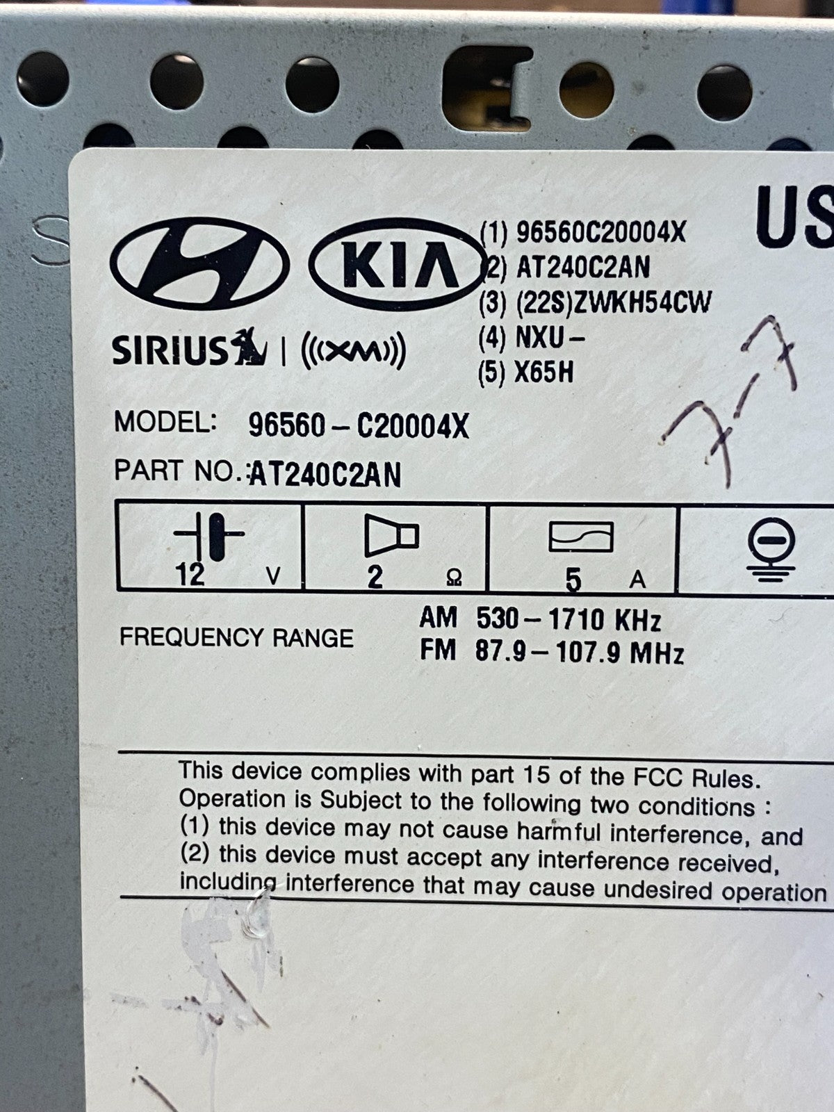 2015 to 2017 Hyundai Sonata Radio Navigation Screen Display AG3828 DG6