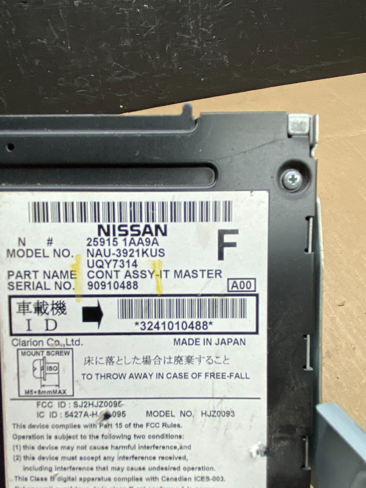 2009-2012 Nissan Murano AM FM CD Player Radio Receiver 259151aa9a AB9566 DG6