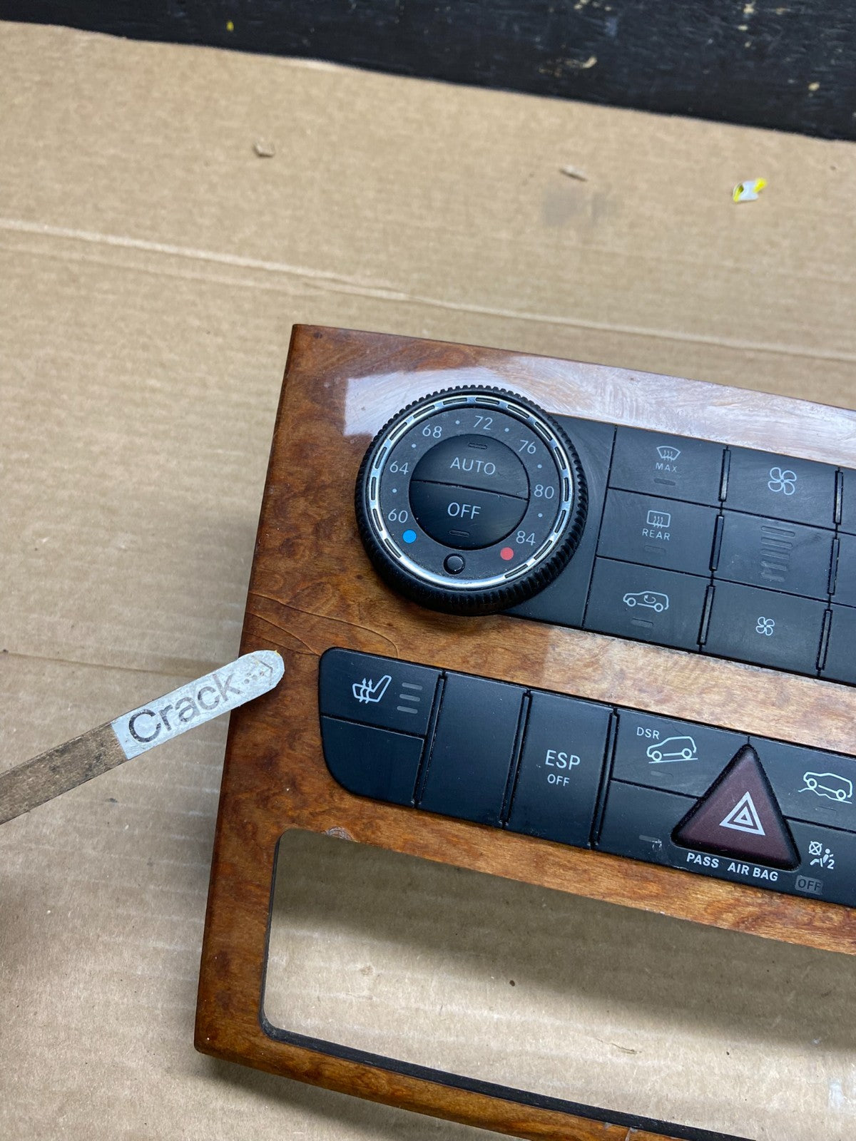 2007-2012 Mercedes X164 GL350 GL450 Climate Control Bezel Wood Switch W0125 DG1