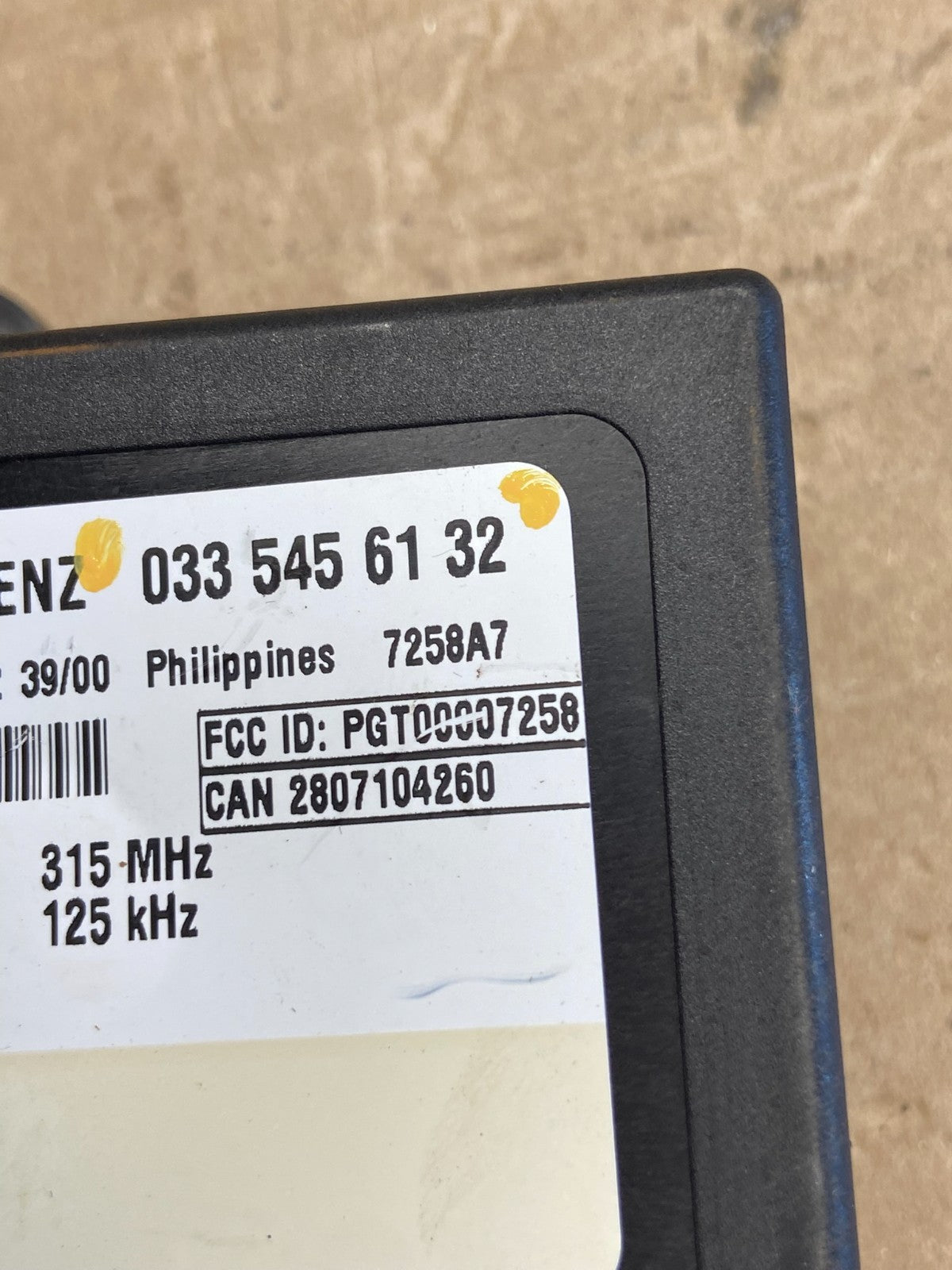 2002 - 2006 WSP Mercedes Dodge Sprinter Temic Theft Module AH1506 DG3