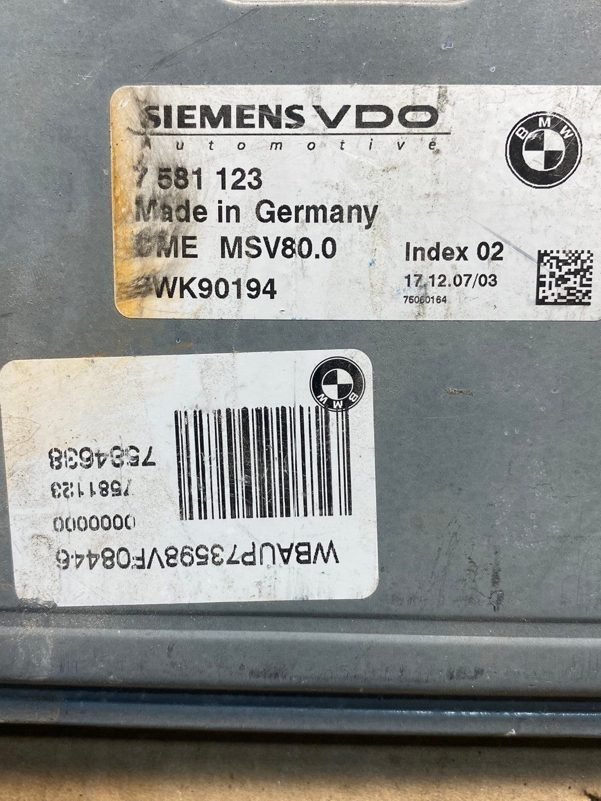 2007 - 2011 BMW 328i 528i E90 ECM ECU Engine Computer 7581123 AH3325 LK2