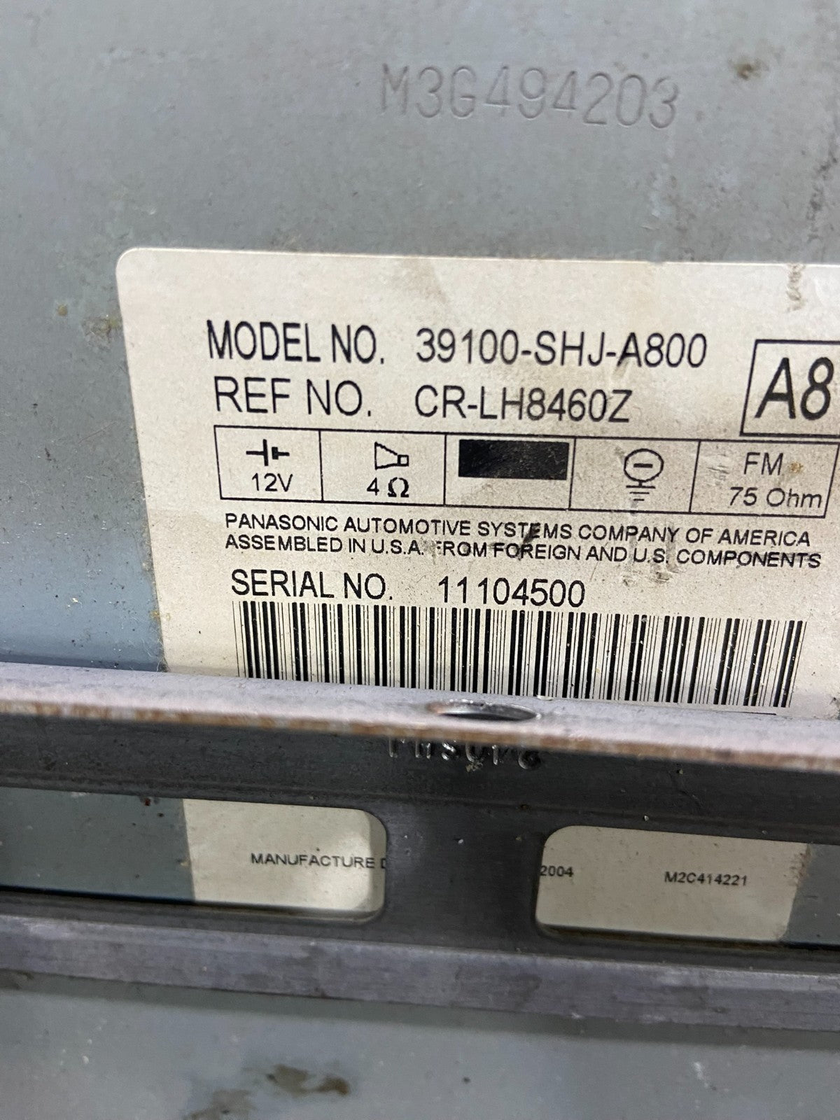 2005 to 2010 Honda Odyssey Am Fm Cd Player Radio Receiver Y7520 DG6