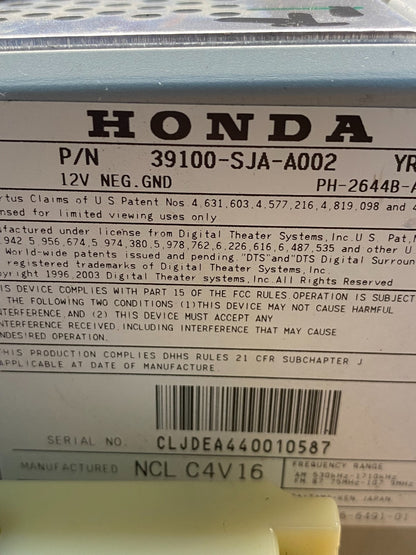 2005 to 2008 Acura RL Radio Stereo 6 CD Player Climate Control Pan ad5972 DG6