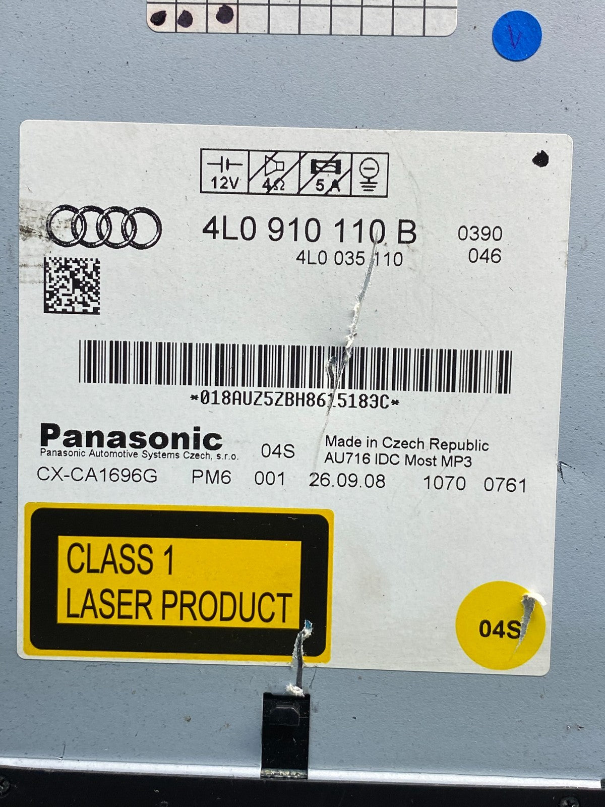 2007 2008 2009 Audi Q7 Audi Radio CD Changer ai7106 DG6